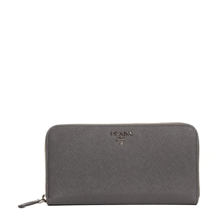 Prada Saffiano Metal Zip Around Wallet Marmo 1 of 7