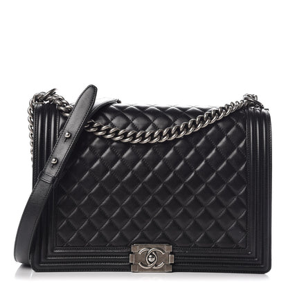 Chanel Lambskin Quilted Large Boy Flap Black 1 of 16