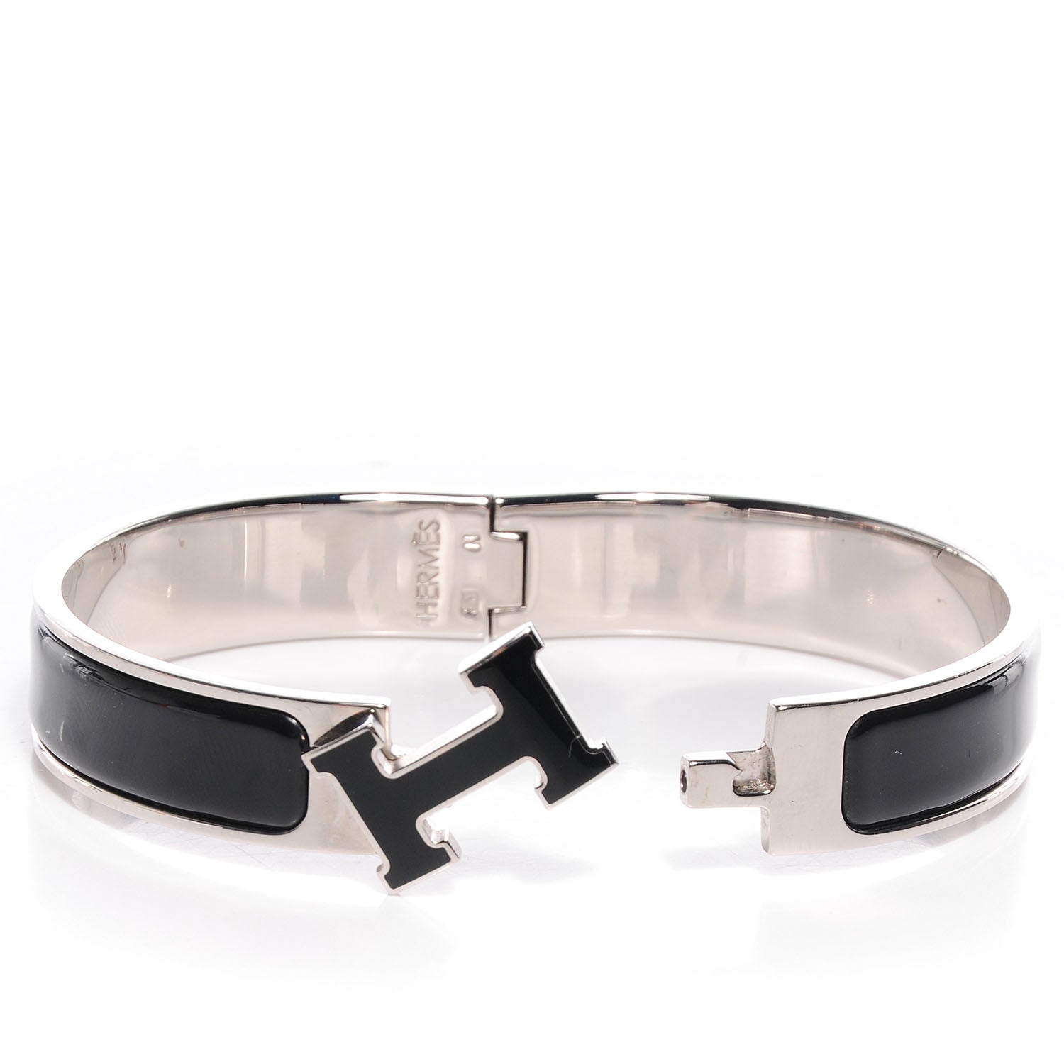 Hermes Enamel Narrow Clic Clac H Bracelet GM Black 4 of 6