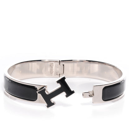 Hermes Enamel Narrow Clic Clac H Bracelet GM Black 4 of 6