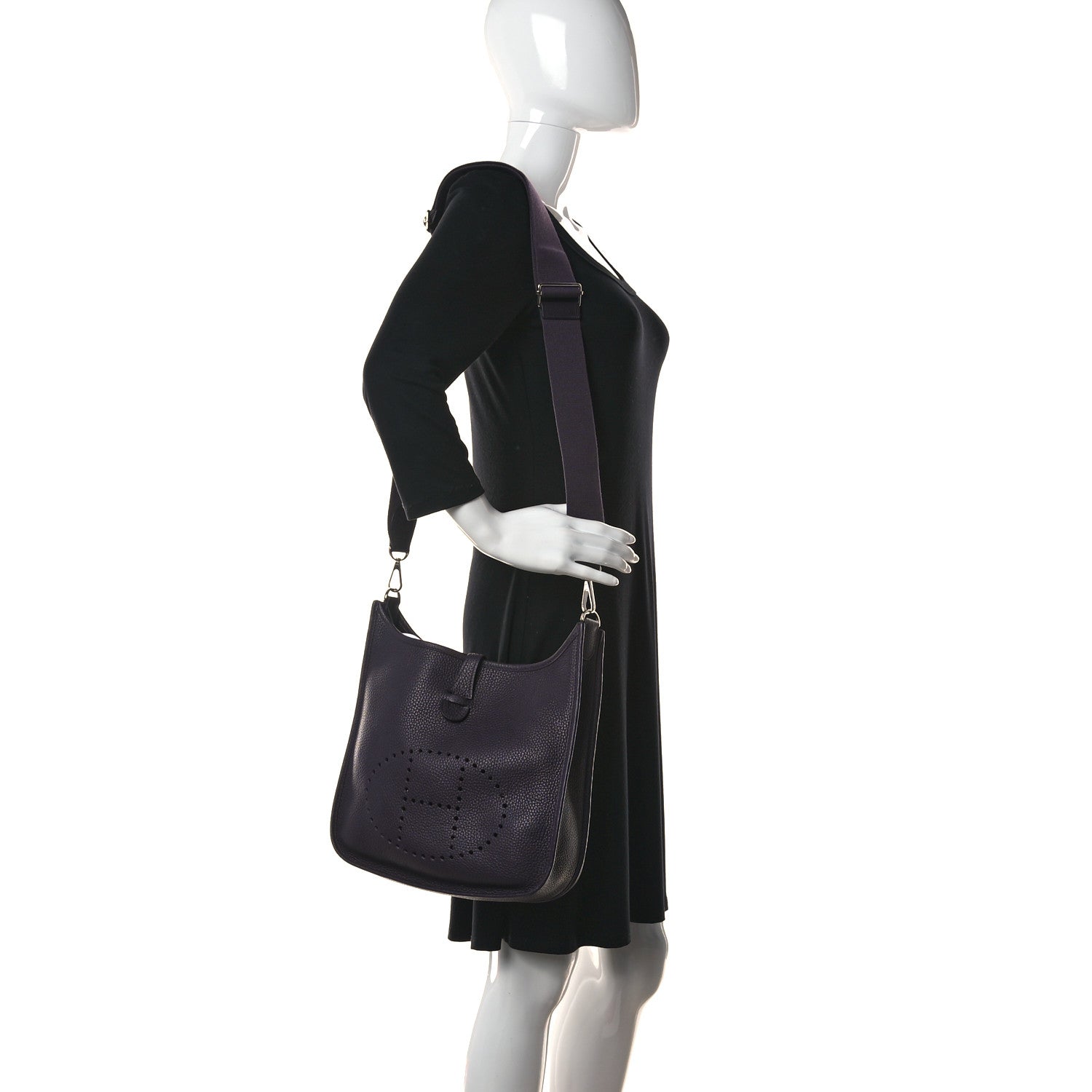 Hermes Taurillon Clemence Evelyne III PM Raisin 3 of 5