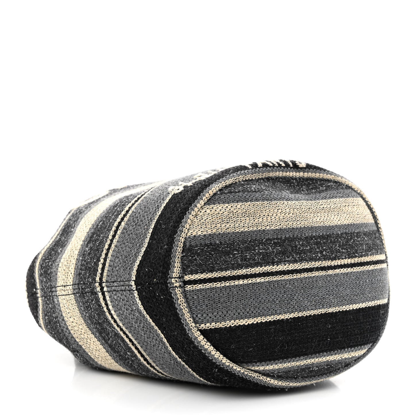 Striped Canvas Deauville Drawstring Bag Grey Black