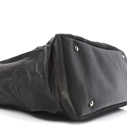 Chanel Metallic Coated Canvas Quilted Large Paris Biarritz Tote Dark Brown 9 of 10