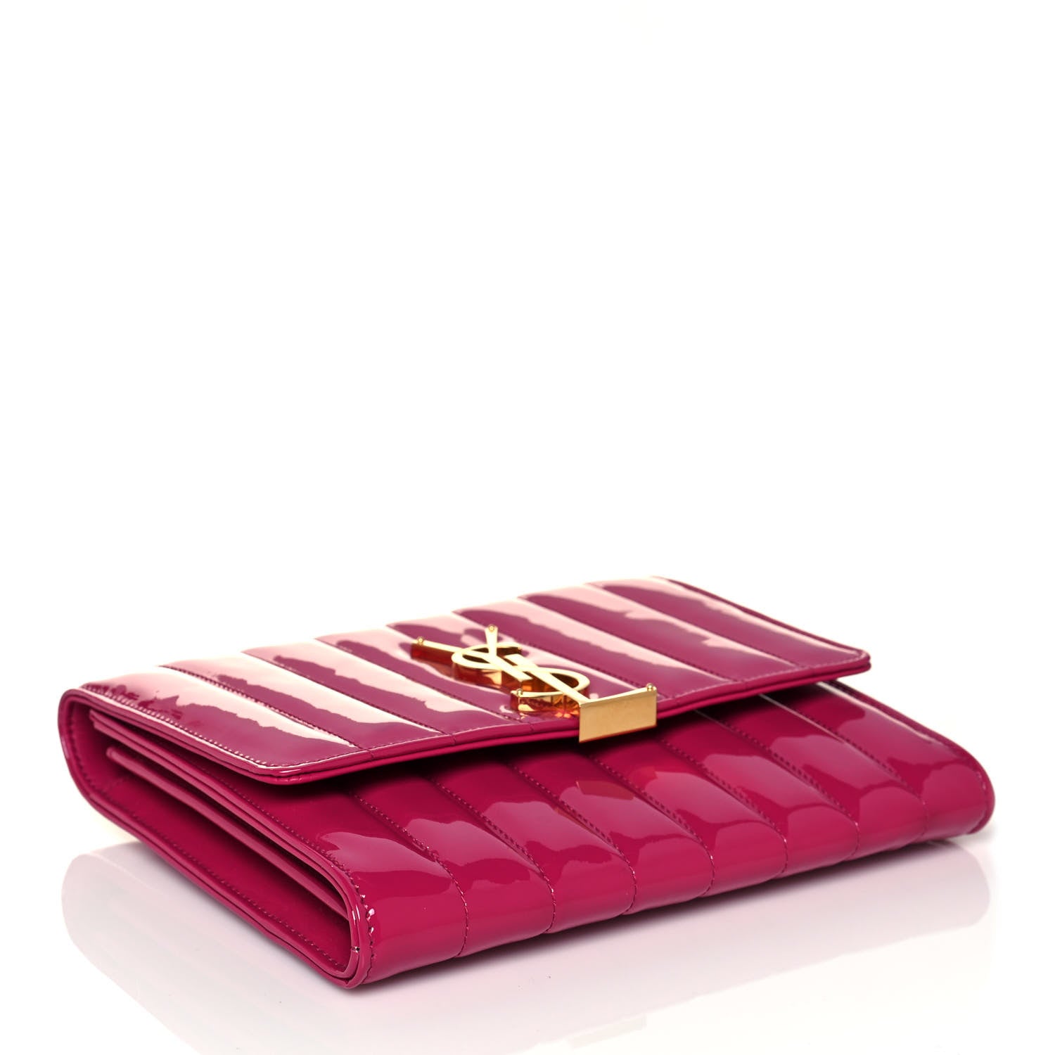 Saint Laurent Patent Matelasse Monogram Small Vicky Chain Bag Bubblegum 4 of 12