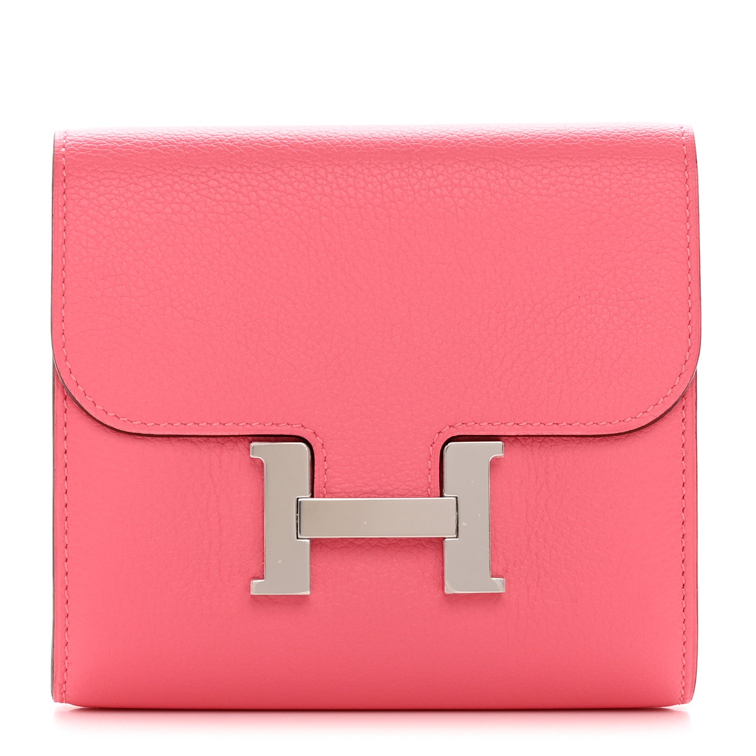 Hermes Evercolor Constance Compact Passant Wallet Rose Azalee 1 of 8