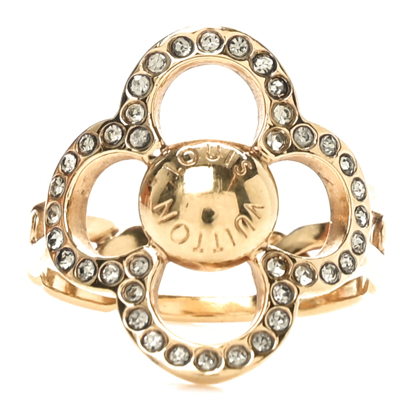 Strass Encrusted Flower Power Ring L