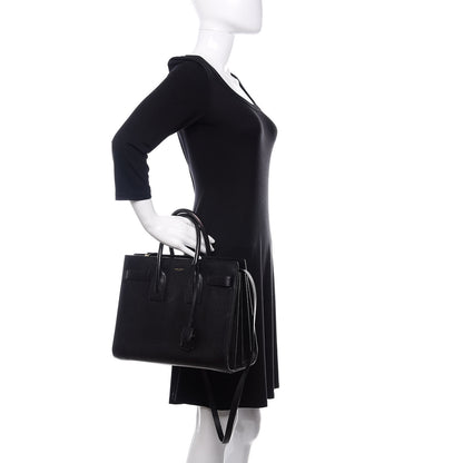 Saint Laurent Smooth Calfskin Small Sac De Jour Black 2 of 18