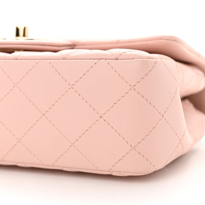 Chanel Lambskin Quilted Mini Rectangular Flap Light Pink 9 of 9