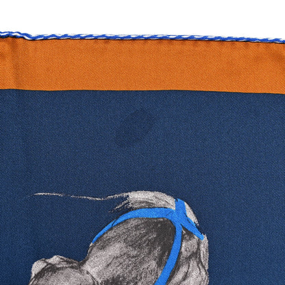 Hermes Silk Les Bassets Scarf 70 Marine Sepia 5 of 6