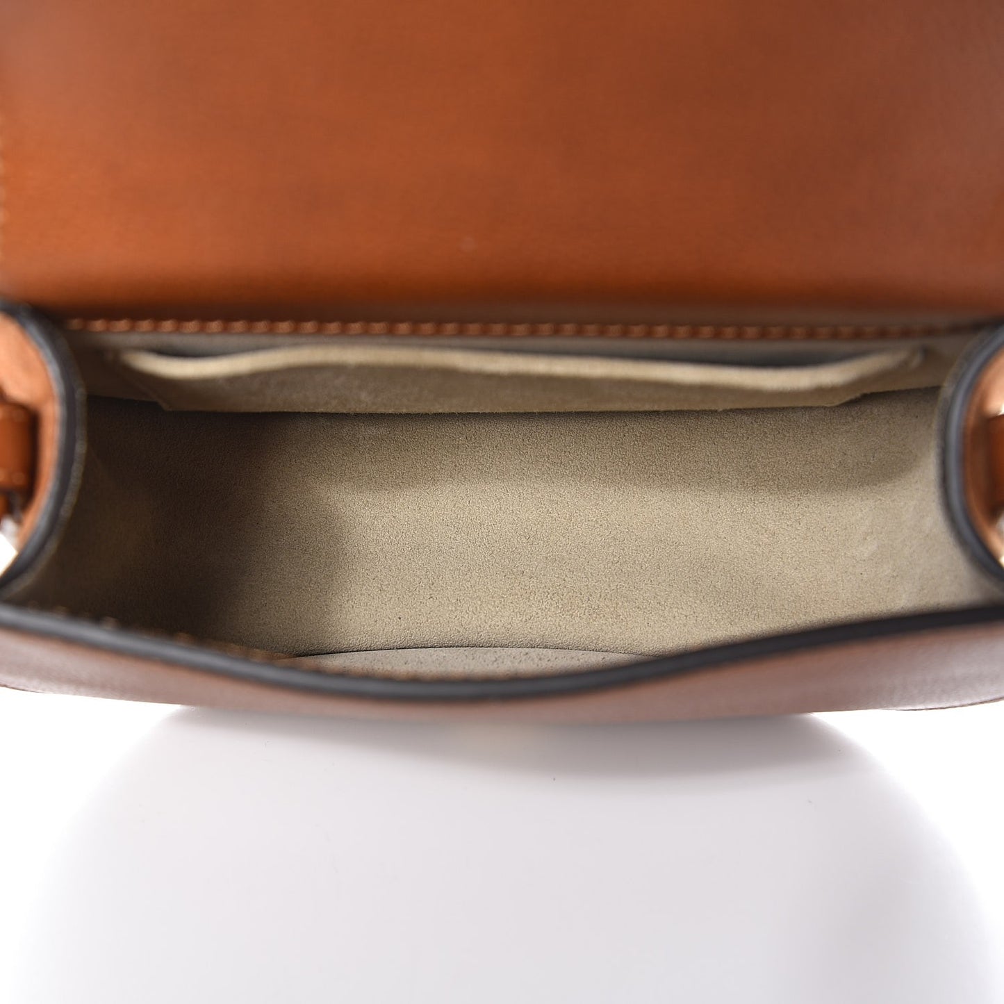 Calfskin Suede Small Nile Bracelet Bag Caramel