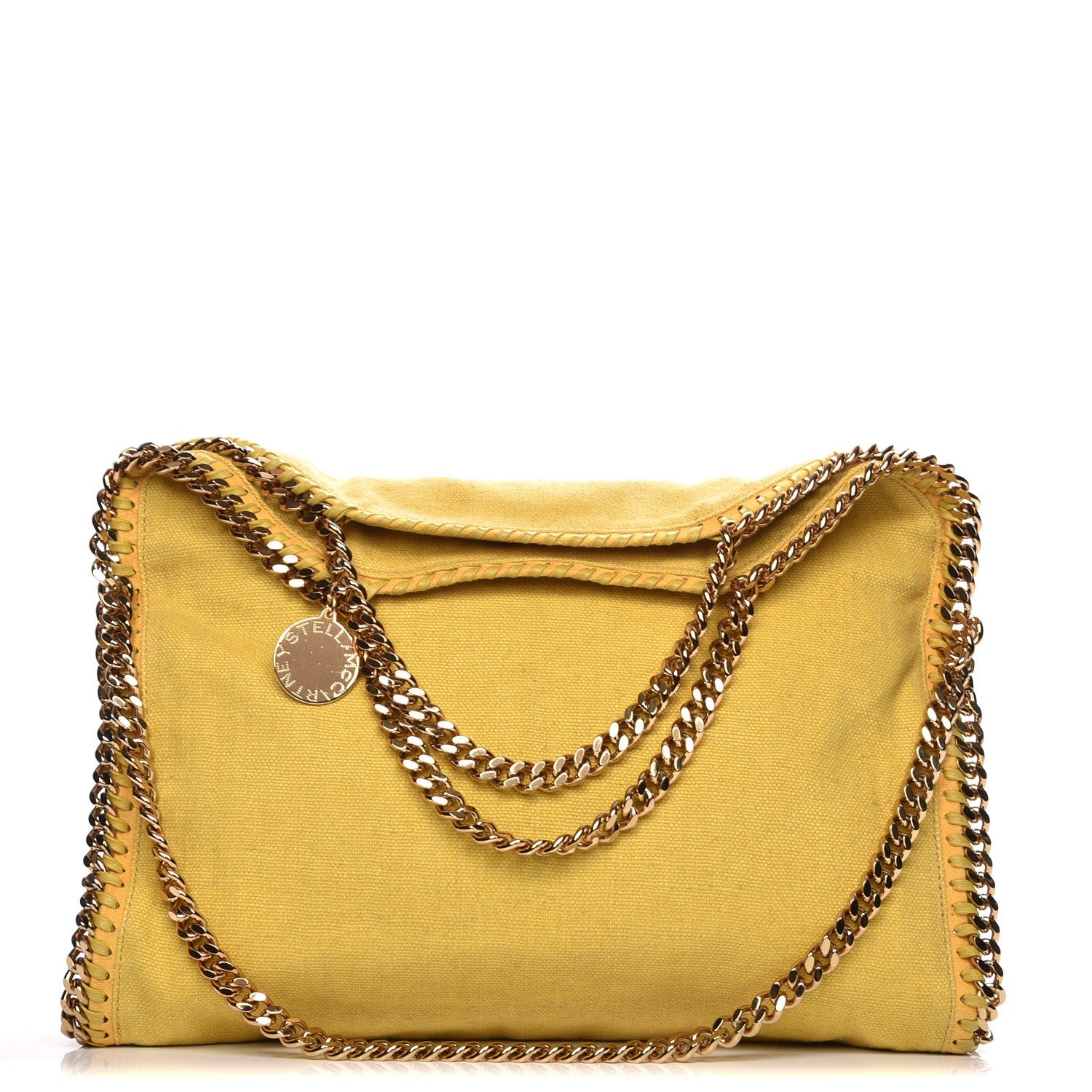 Stella McCartney Canvas Falabella Fold Over Tote Yellow 1 of 8