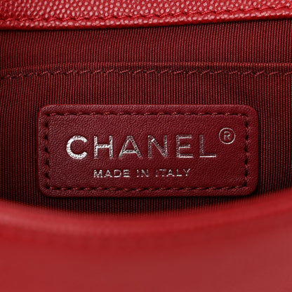 Chanel Caviar Macro Chevron Small Single Flap Red 6 of 11