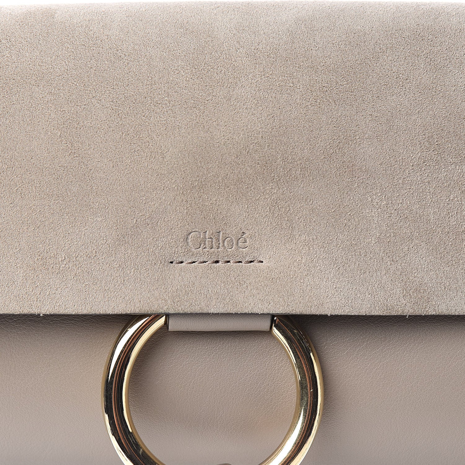 Chloe Suede Calfskin Small Faye Shoulder Bag Motty Grey 11 of 11