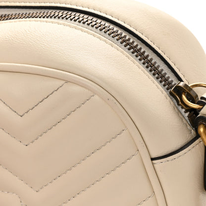 Gucci Calfskin Matelasse Small GG Marmont Chain Shoulder Bag White 10 of 12