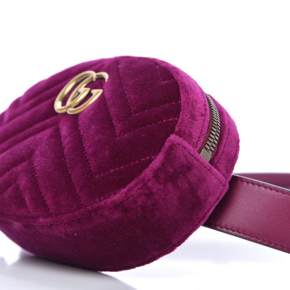 Gucci Velvet Matelasse GG Marmont Belt Bag 85 34 Fuchsia Violet Cyclamen 7 of 12