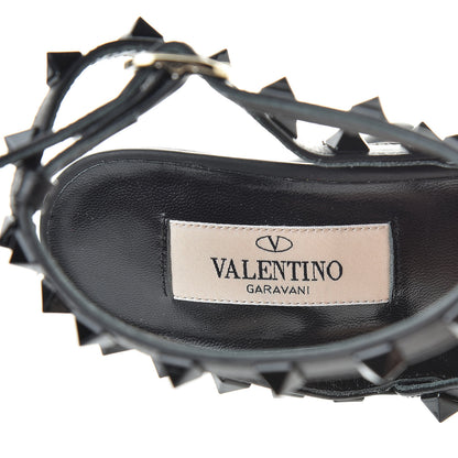 Valentino Garavani Calfskin Nappa Monochrome Rockstud Ankle Strap 100mm Pumps 36 Black 6 of 8