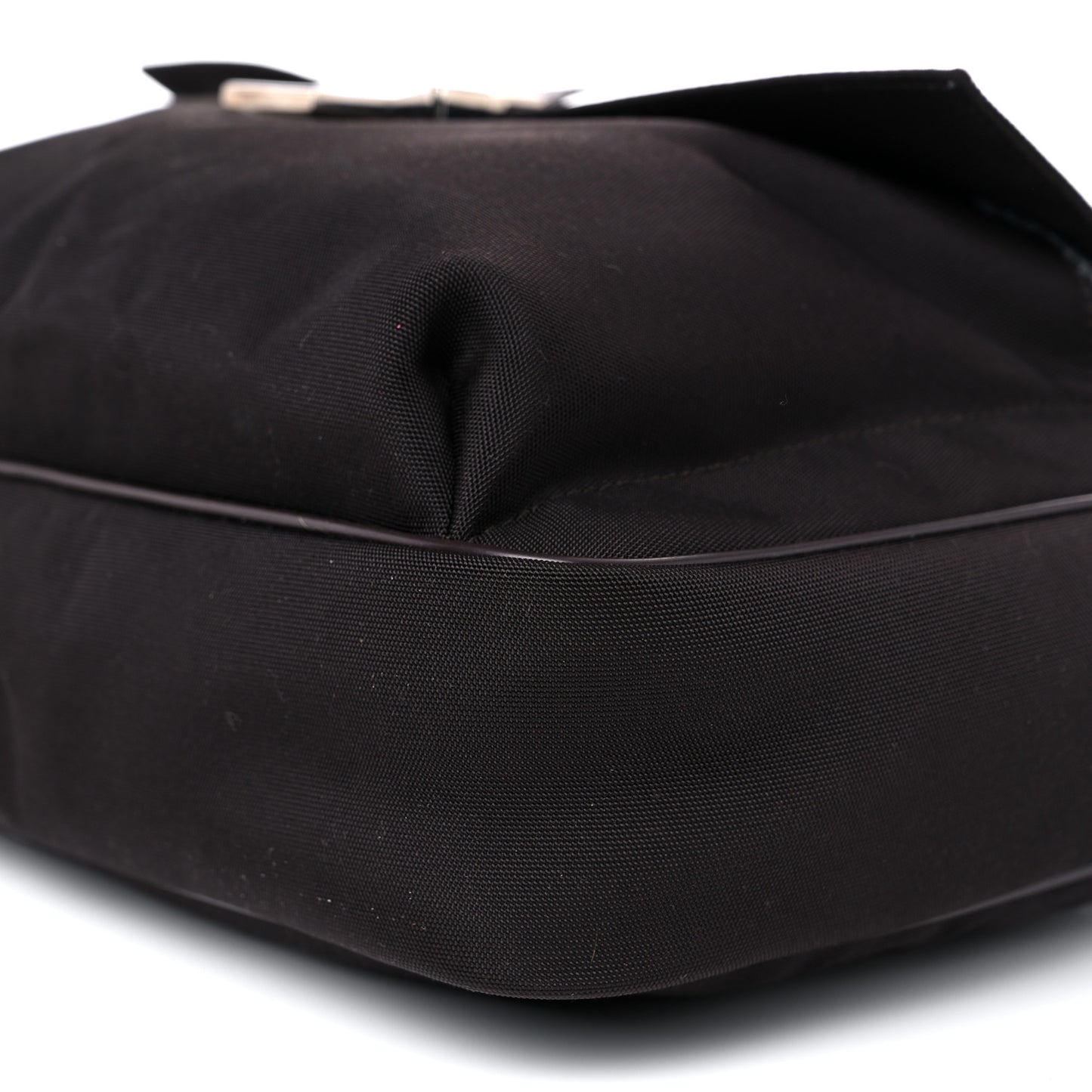 Nylon Medium Flap Messenger Bag Brown