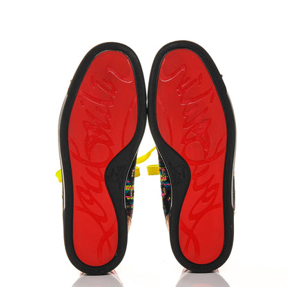 Christian Louboutin CHRISTIAN LOUBOUTIN Mens Tweed Patent Louis Pik Pik Orlato Flat Spikes Sneakers 39 Multicolor 5 of 7