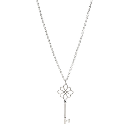 Tiffany Sterling Silver Knot Key Pendant Long Necklace 1 of 5