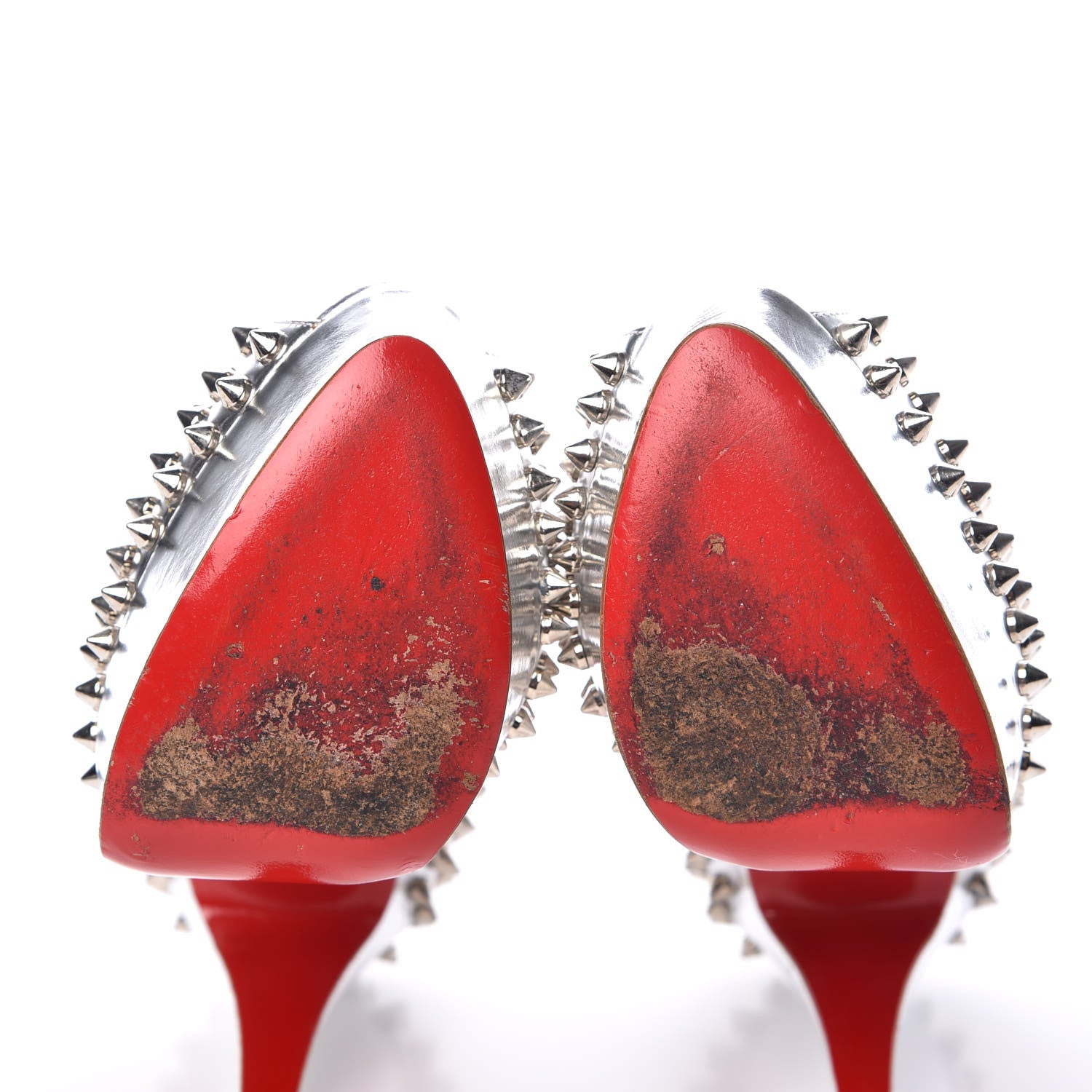 Christian Louboutin Specchio Lady Peep Spikes 150 Pumps 36.5 Silver 12 of 13