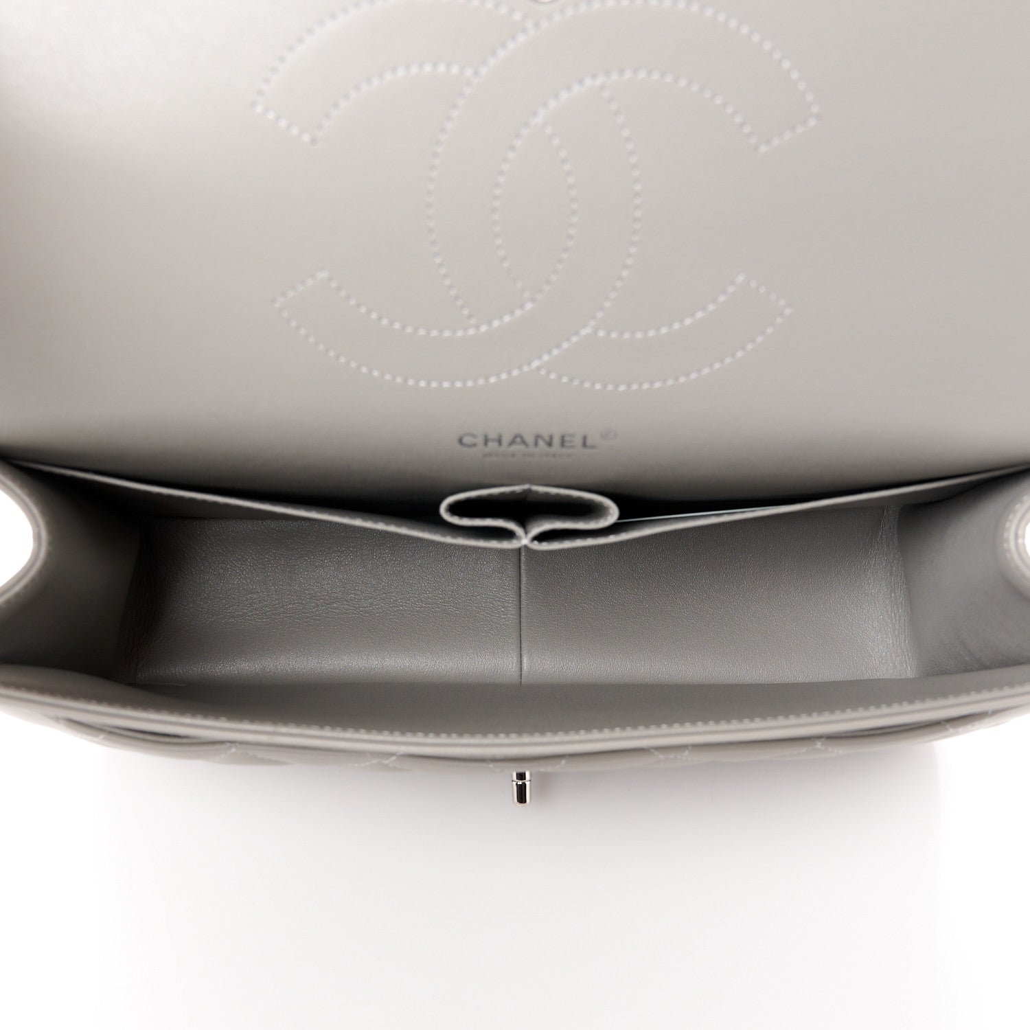 Chanel Lambskin Quilted Jumbo Double Flap Grey 5 of 11