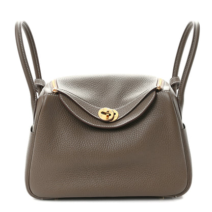 Hermes Taurillon Clemence Lindy 26 Etoupe 1 of 9