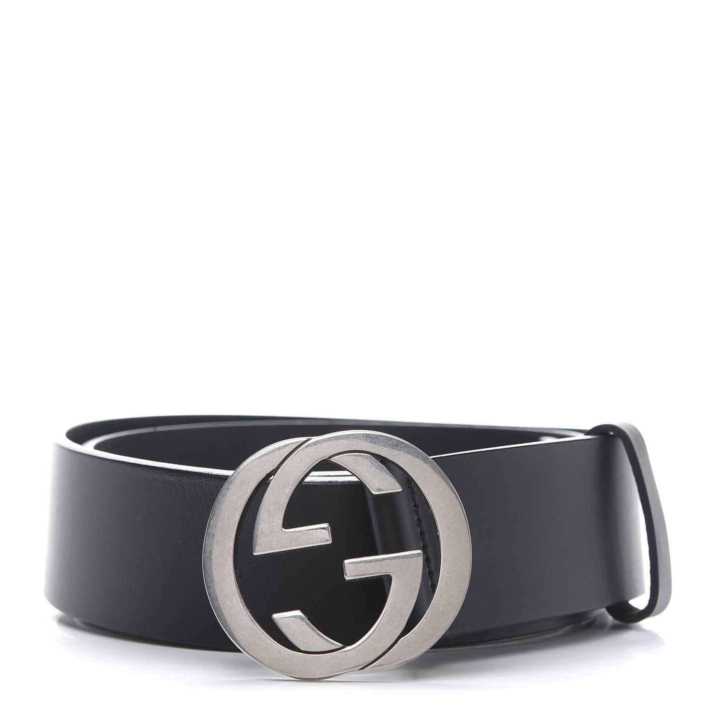 Selleria Calfskin Nickel Interlocking G 37mm Belt 85 34 Black