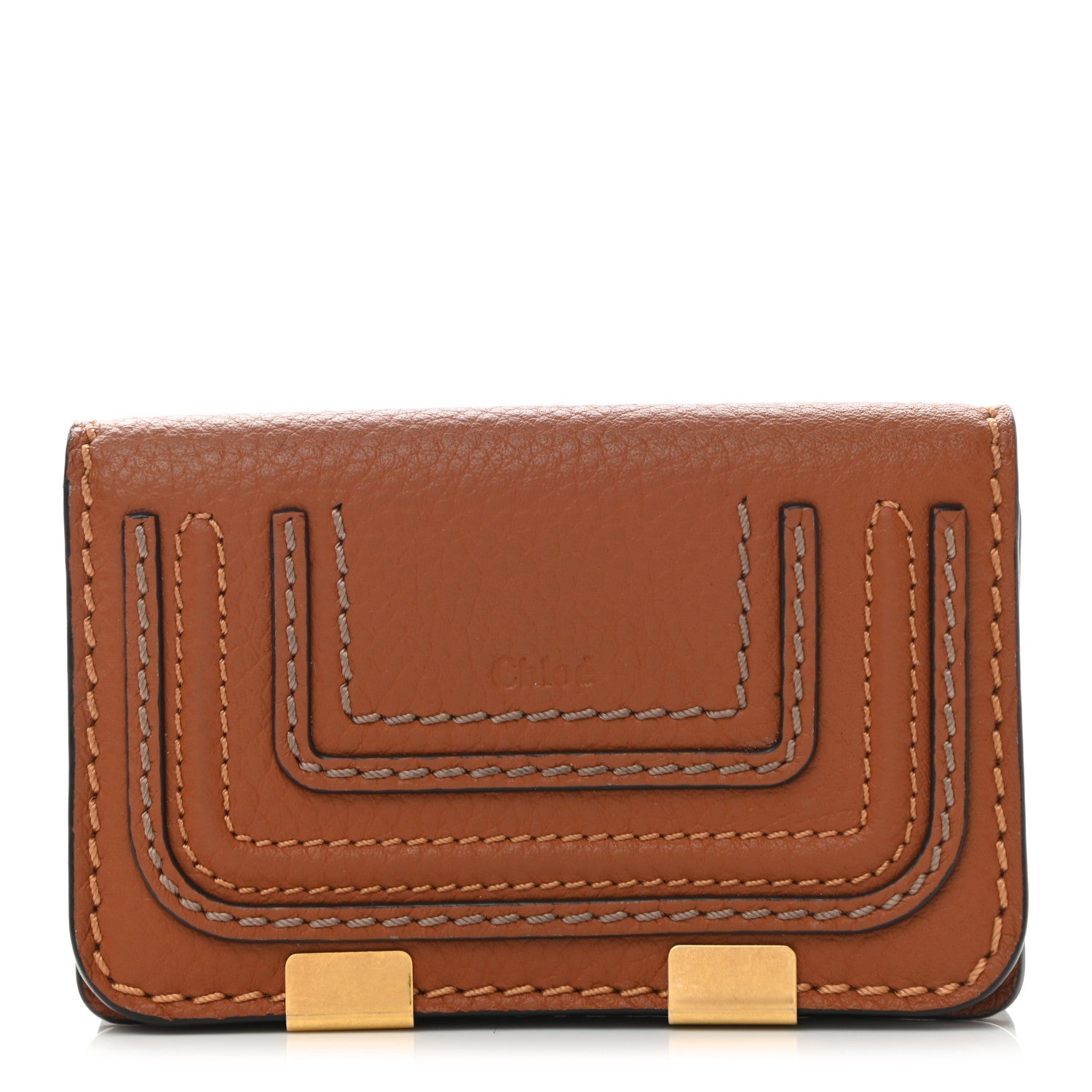 Chloe Grained Calfskin Marcie Compact Wallet Tan 1 of 9