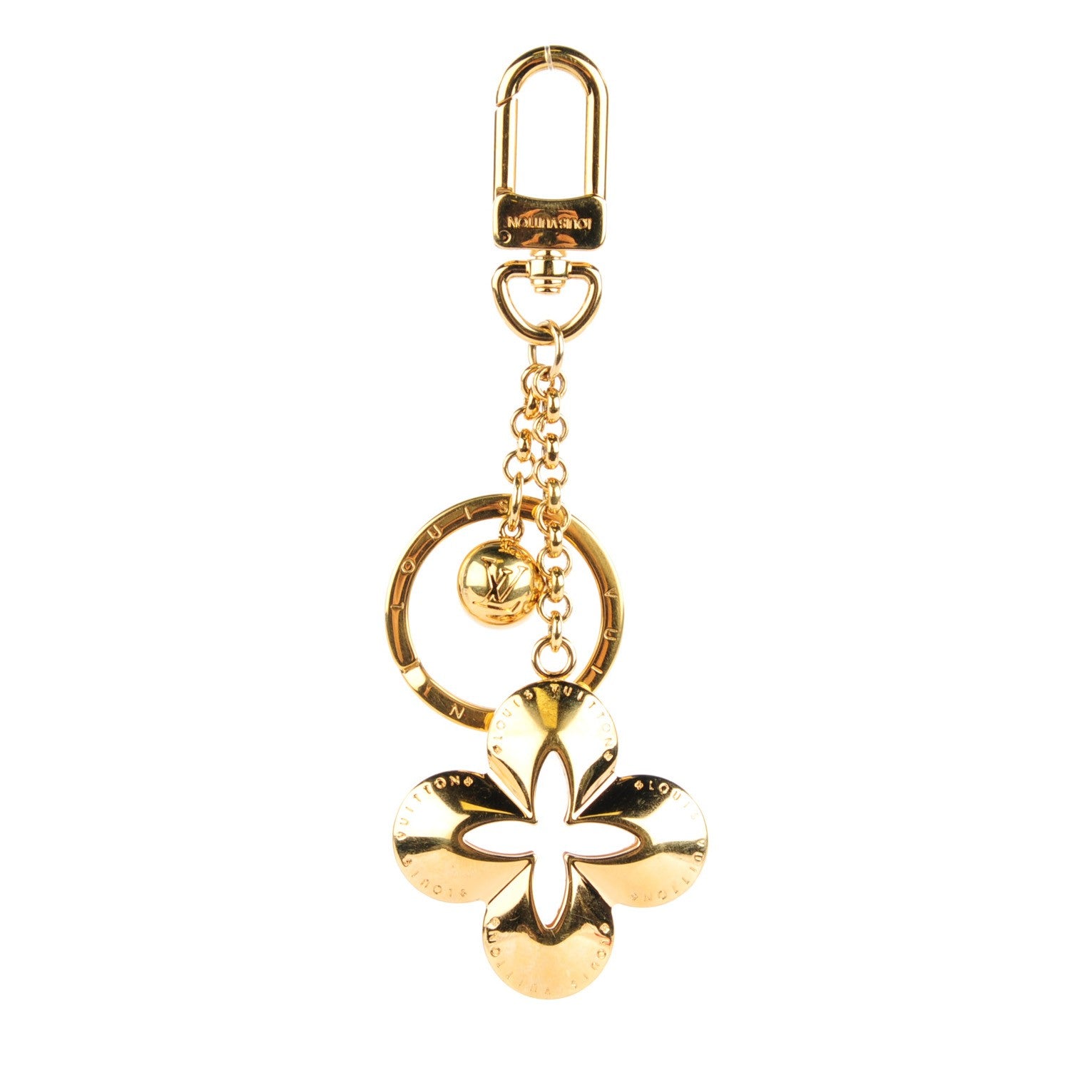 Louis Vuitton Metal Eclipse Bag Charm Key Holder Gold 1 of 4