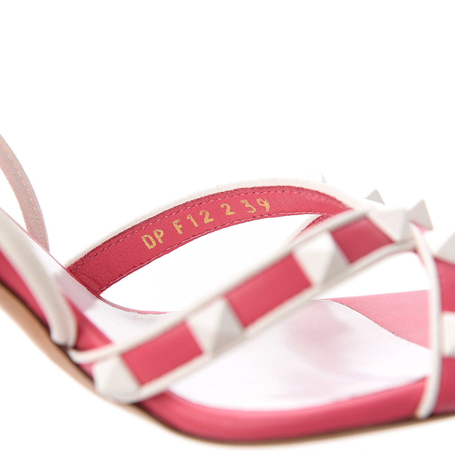 Valentino Garavani Calfskin Free Rockstud Crisscross Slingback 85mm Sandals 39 Shadow Pink Optic White 8 of 9