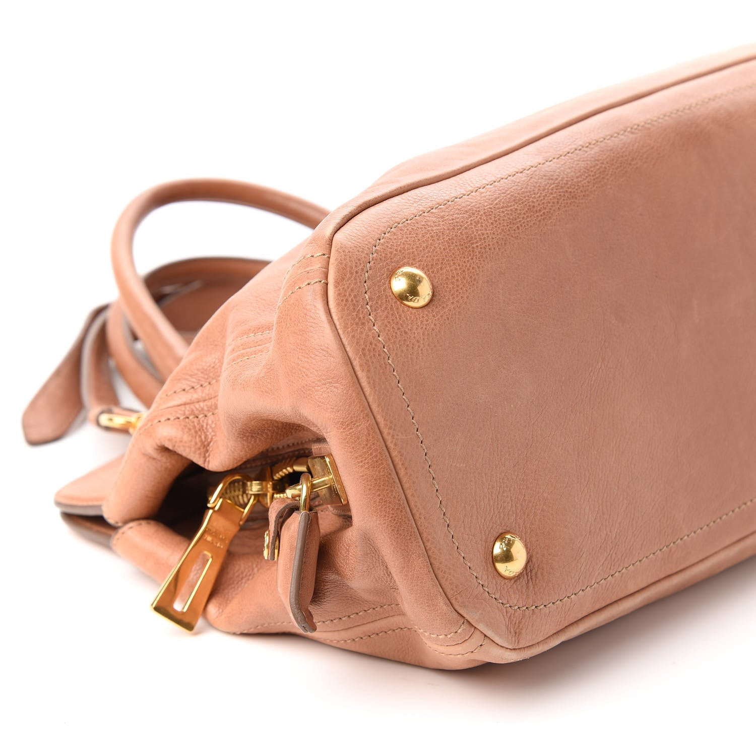 Prada Glace Calf Frame Satchel Cammeo 6 of 11