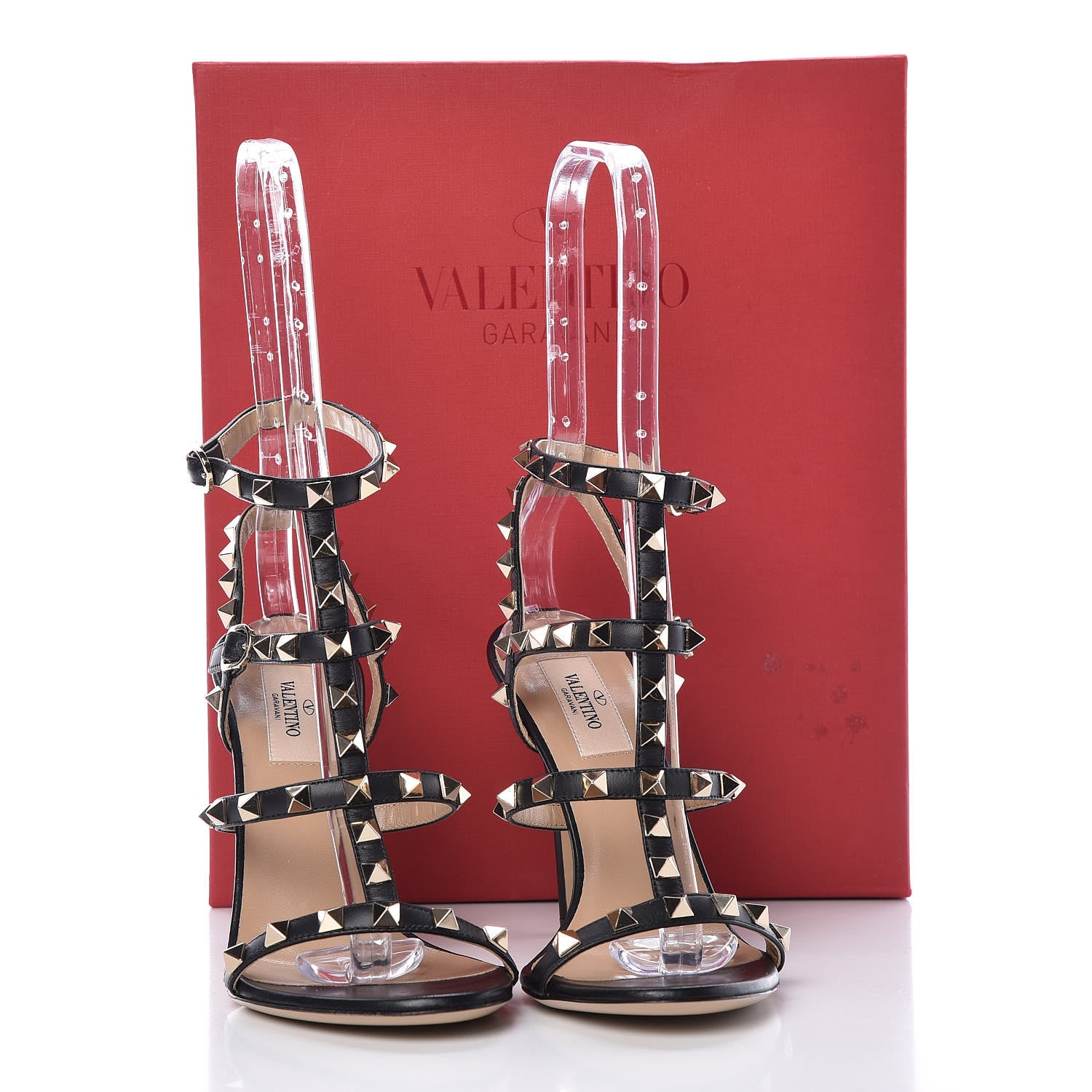 Valentino Garavani Calfskin Nappa Rockstud Gladiator 105mm Sandals 36 Black 8 of 8