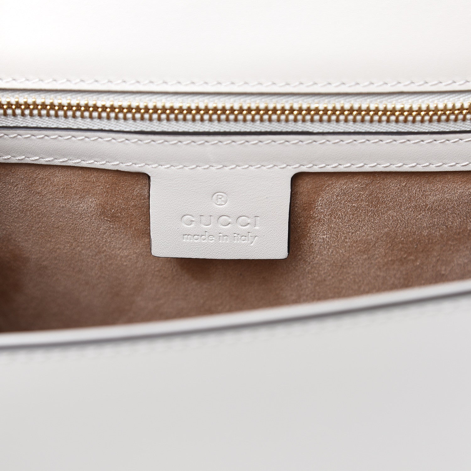 Gucci Calfskin Embroidered Small Sylvie Shoulder Bag White 6 of 10