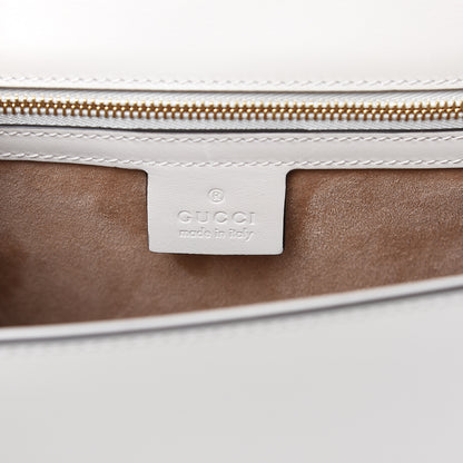 Gucci Calfskin Embroidered Small Sylvie Shoulder Bag White 6 of 10