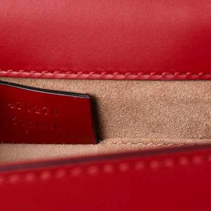 Gucci Calfskin Mini Sylvie Top Handle Bag Hibiscus Red 8 of 13