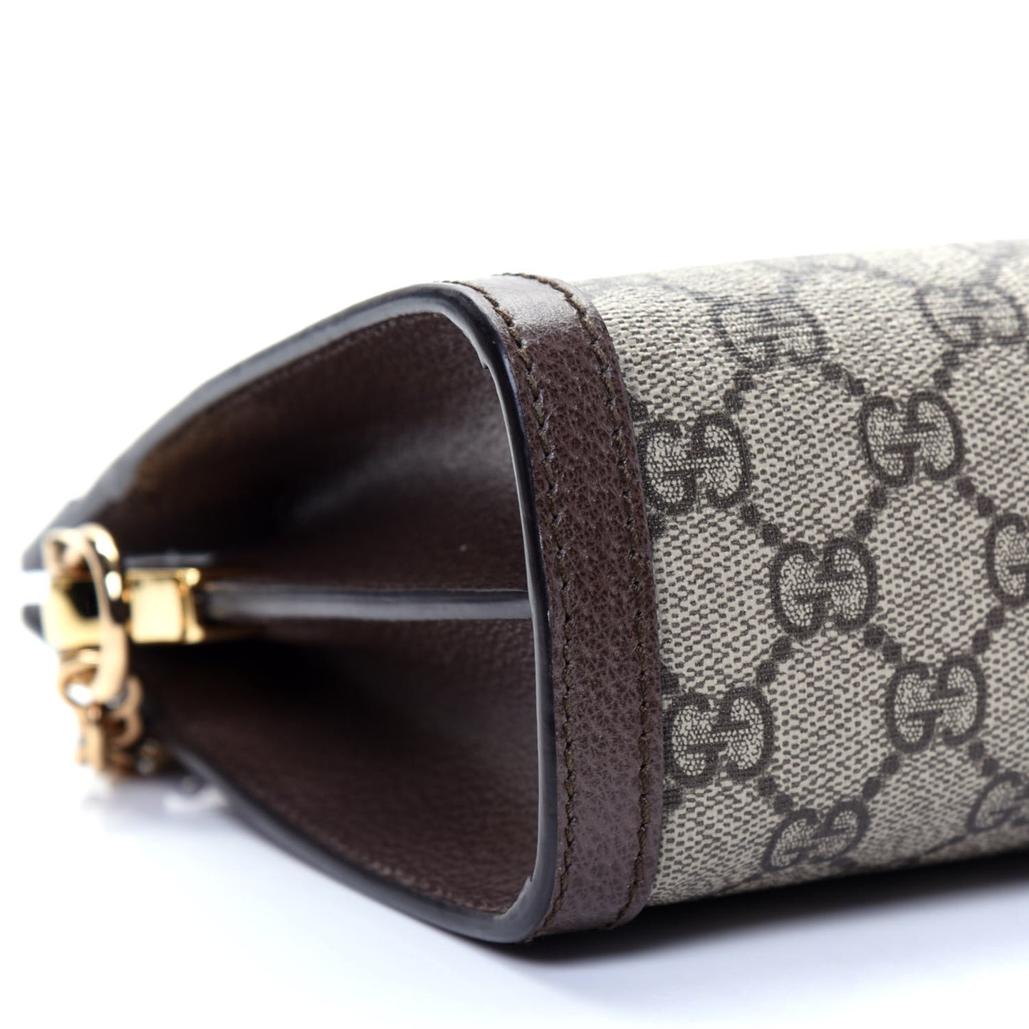 GG Supreme Monogram Web Small Ophidia Chain Shoulder Bag Brown