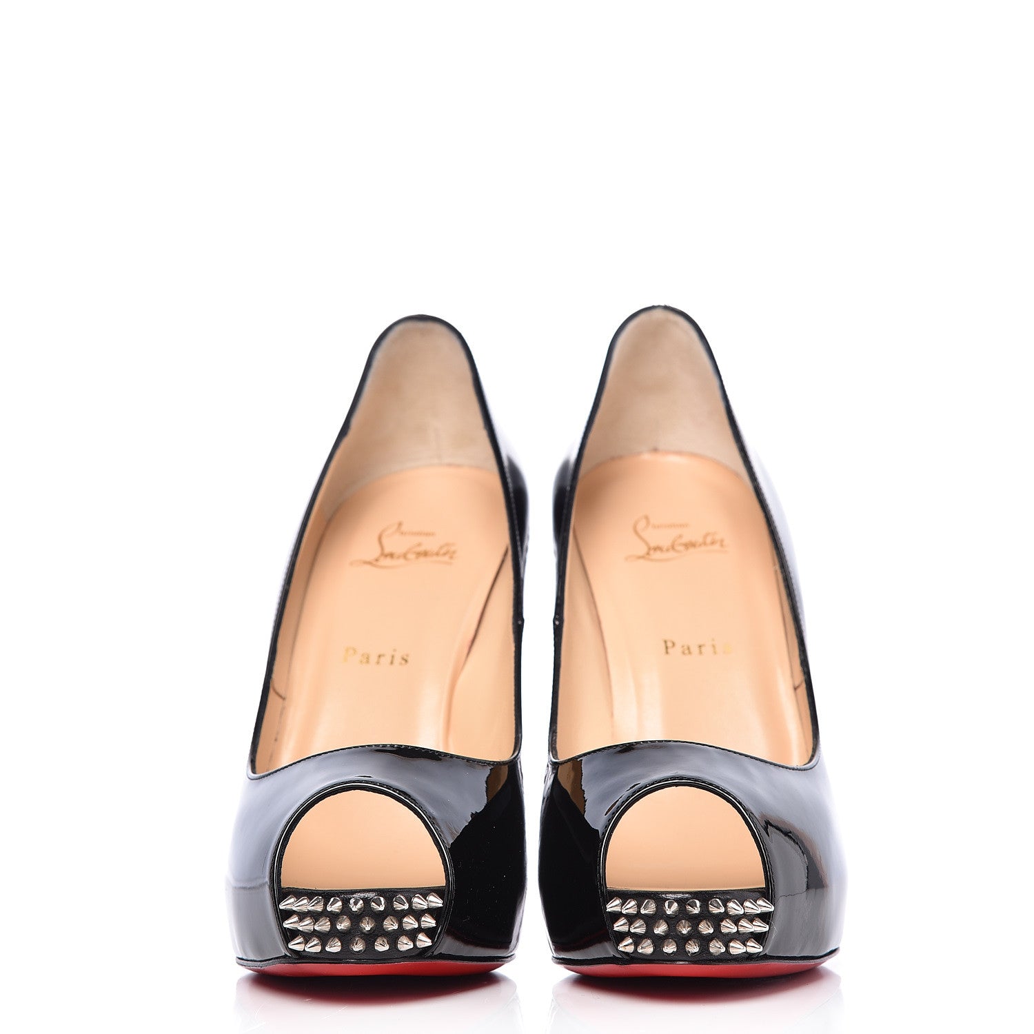 Christian Louboutin Patent New Very Prive Spikes 120 Pumps 41 Black 2 of 7