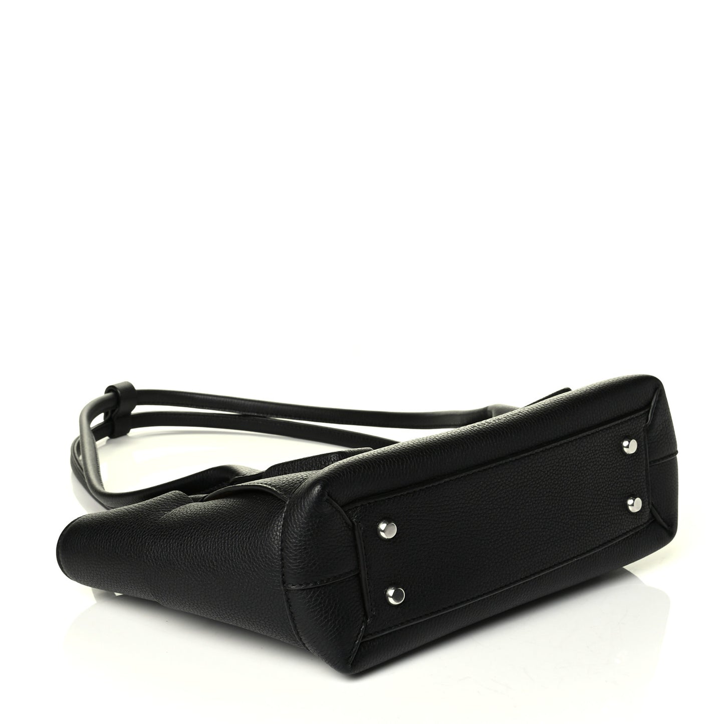 Grained Calfskin Maxi Intrecciato Small Arco Black