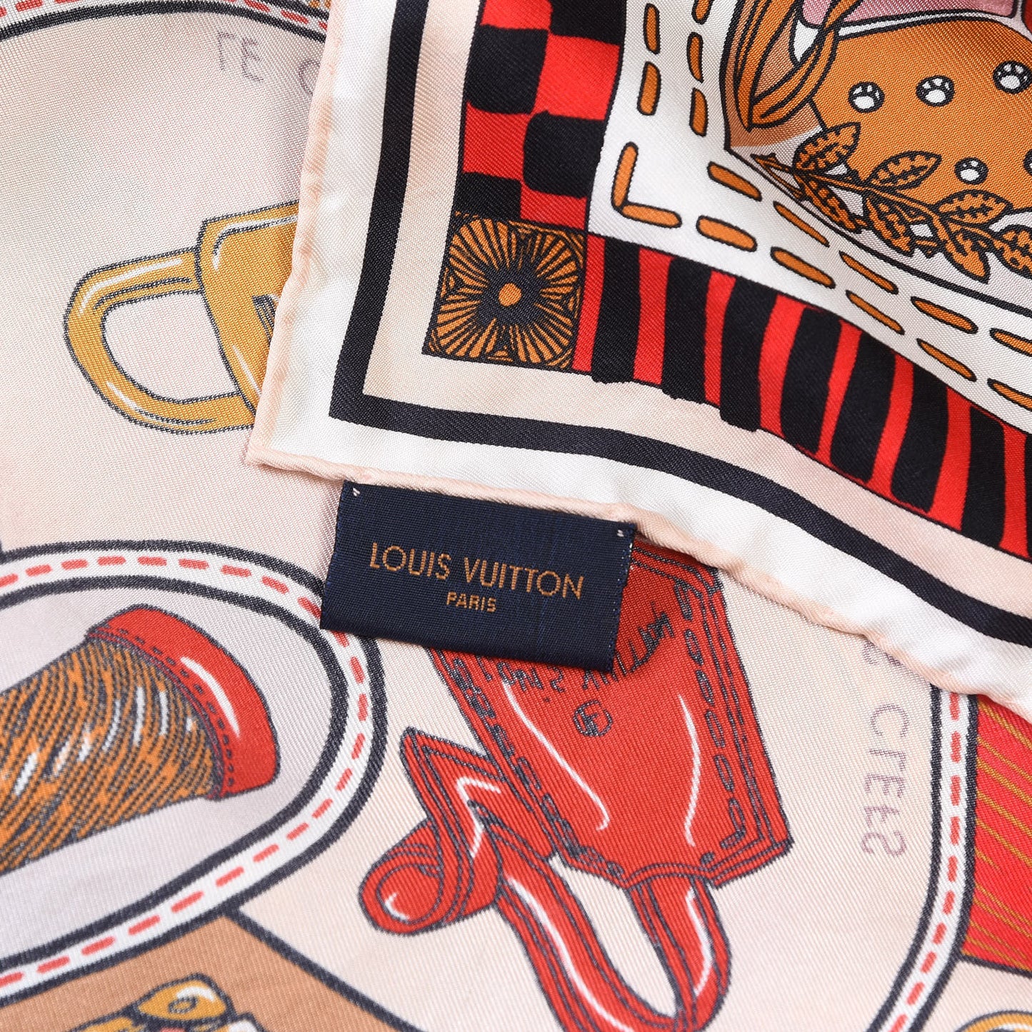 Silk Jeu De Louis Square Scarf Beige