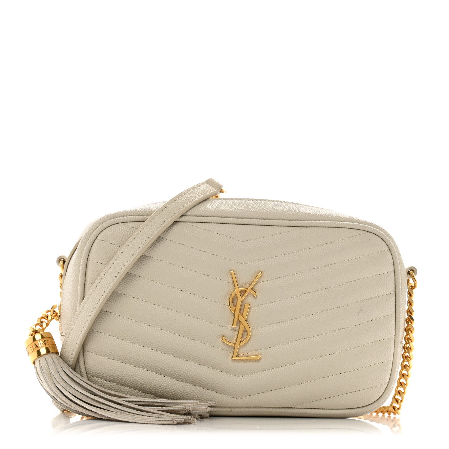 Saint Laurent Grain De Poudre Matelasse Monogram Mini Lou Camera Bag Crema Soft 1 of 12