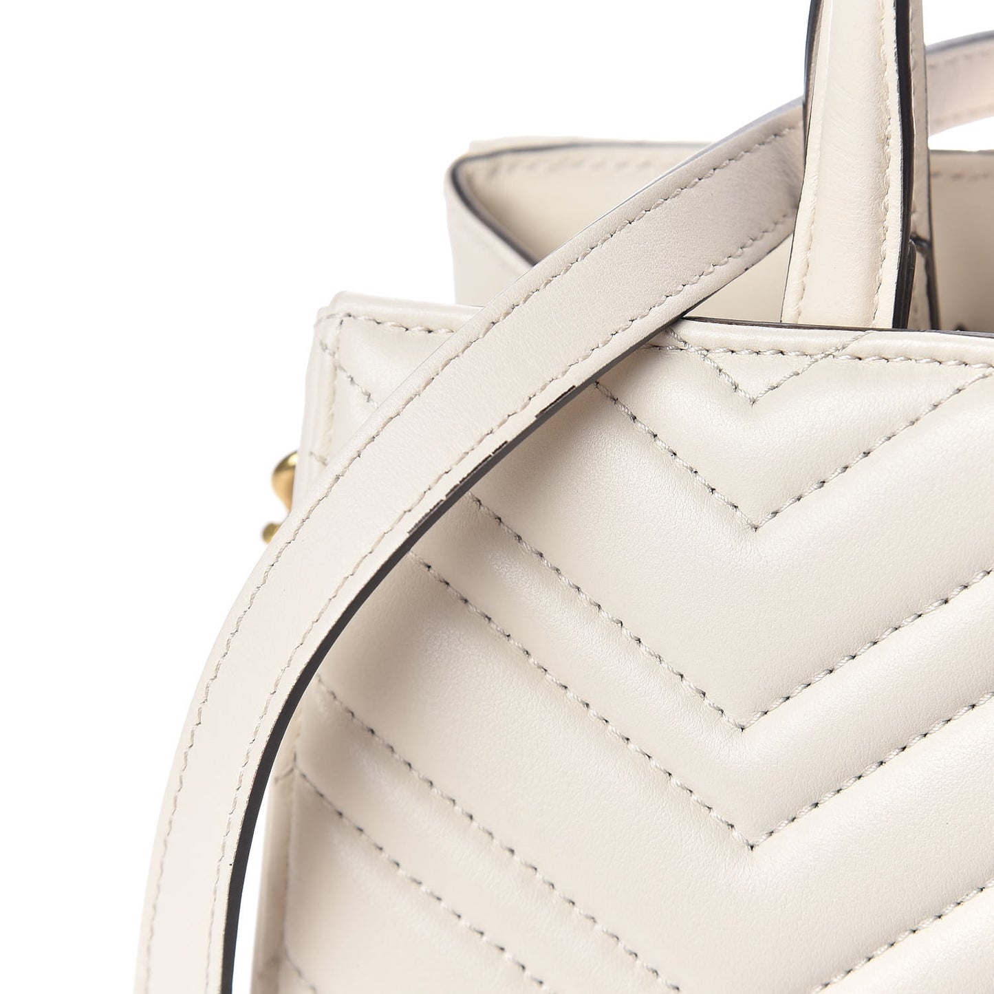Calfskin Matelasse Small GG Marmont Tote White