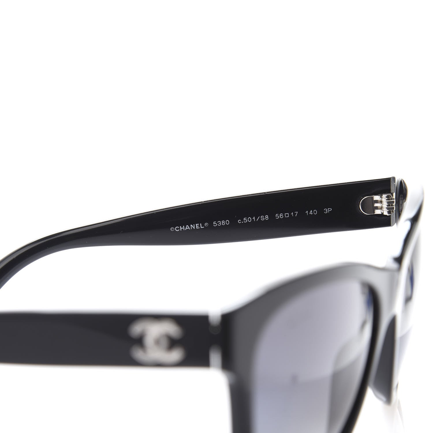 Chanel Acetate Polarized Square CC Sunglasses 5380 Black 6 of 8