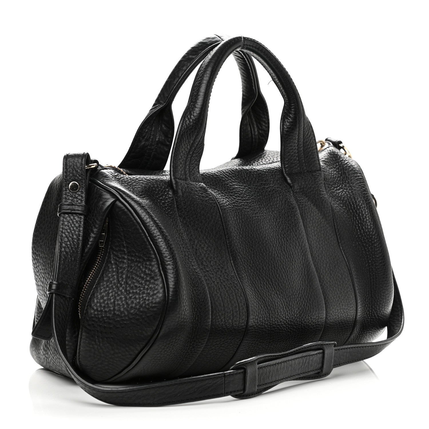 Alexander Wang Pebbled Lambskin Rocco Black Pale Gold Hardware 2 of 10