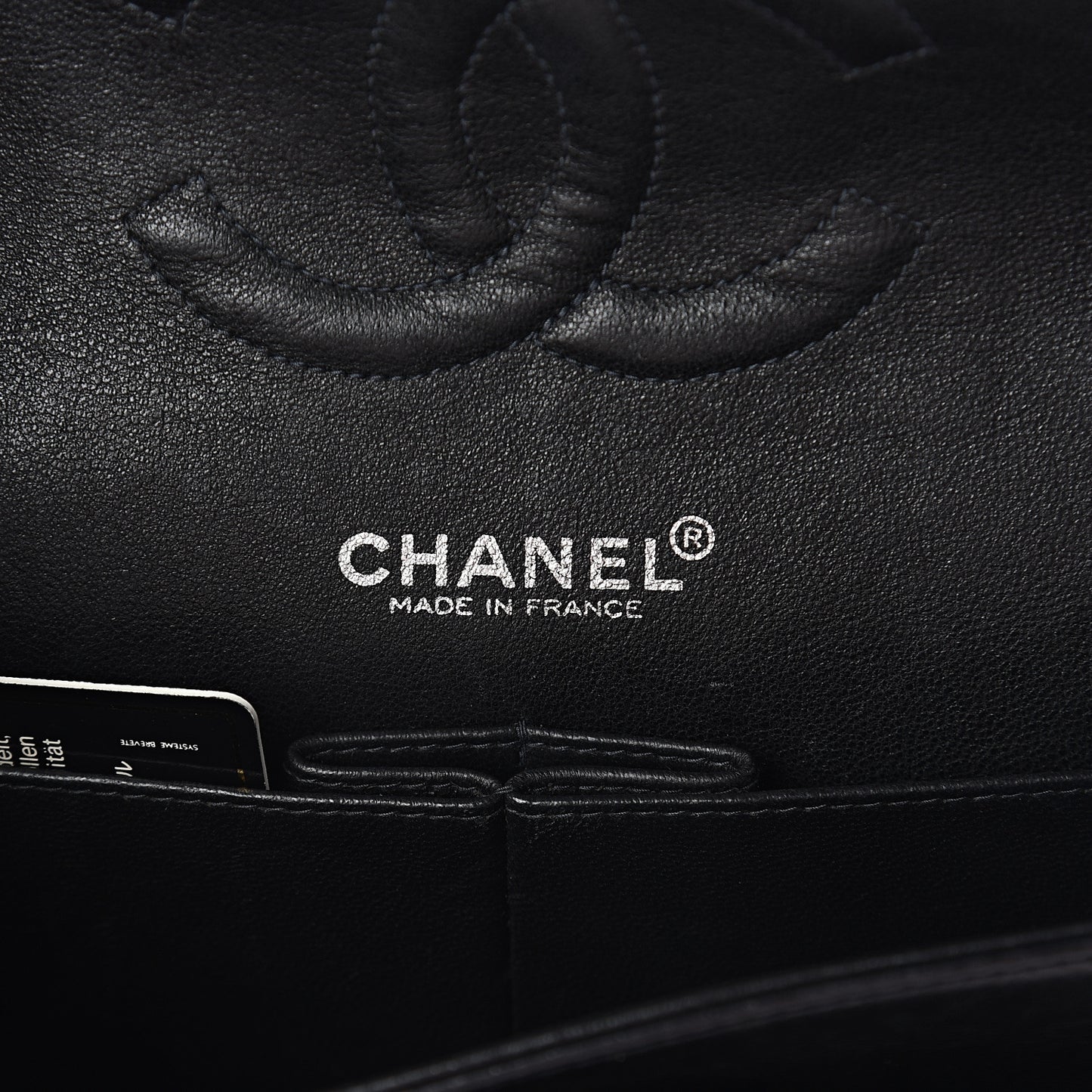 Patent Quilted Medium Double Flap Black