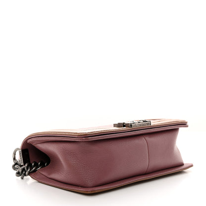 Chanel Goatskin Quilted Patent Medium Duo Boy Flap Pink Tan 4 of 10