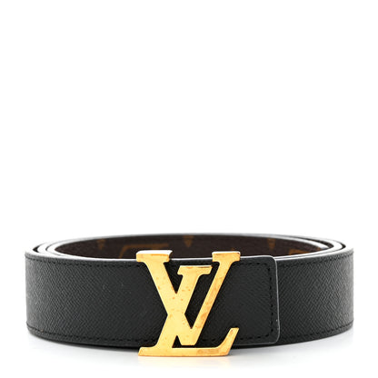 Louis Vuitton Calfskin Monogram 30mm LV Initiales Reversible Belt 85 34 Black 1 of 8