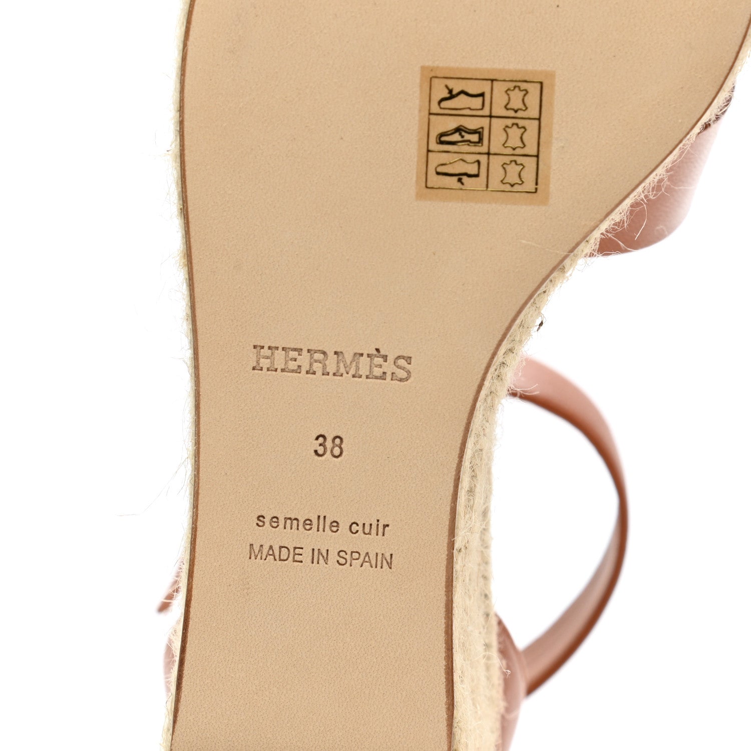 Hermes Goatskin Elda Espadrille Wedge Sandals 38 Marron Glaise 6 of 12
