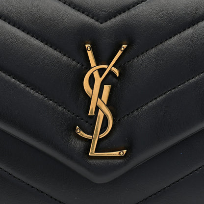 Saint Laurent Calfskin Y Quilted Monogram Small Loulou Chain Satchel Black 7 of 9