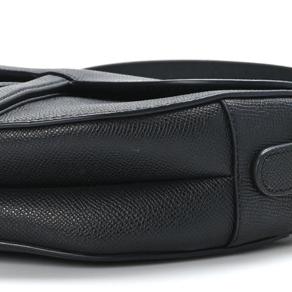Christian Dior Grained Calfskin Saddle Bag With Strap Black 9 of 9