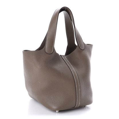 Hermes Taurillon Clemence Picotin Lock 18 PM Etoupe 3 of 11